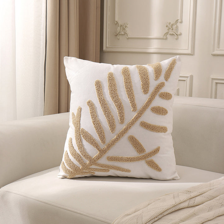 Textured Leaf Pattern Decorative Throw Pillow