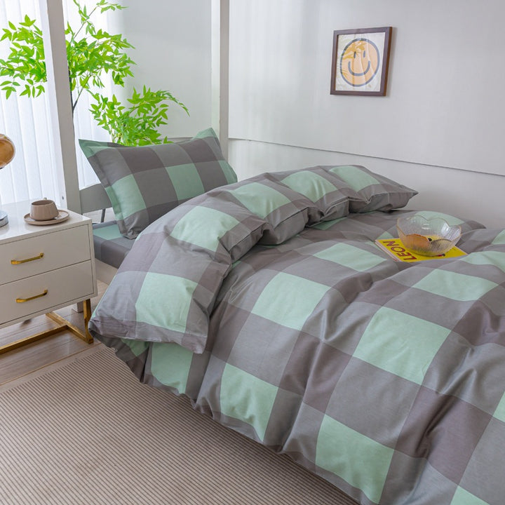 Decorative Gingham Pattern Cozy Bedding Set Avarnia