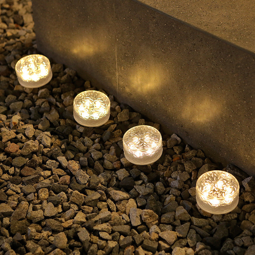 Solar Textured Glass Garden Path Lights