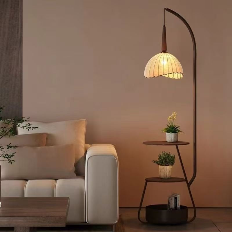 Modern floor lamp with integrated plant stand