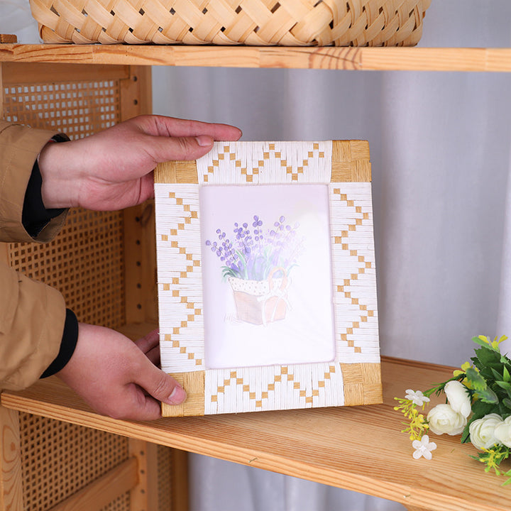 Rustic Frame Made of Woven Rattan