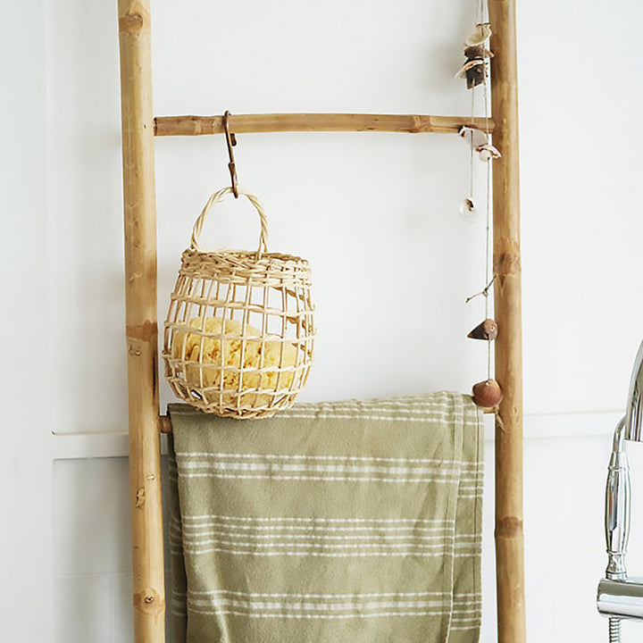 Handmade storage basket made of natural material