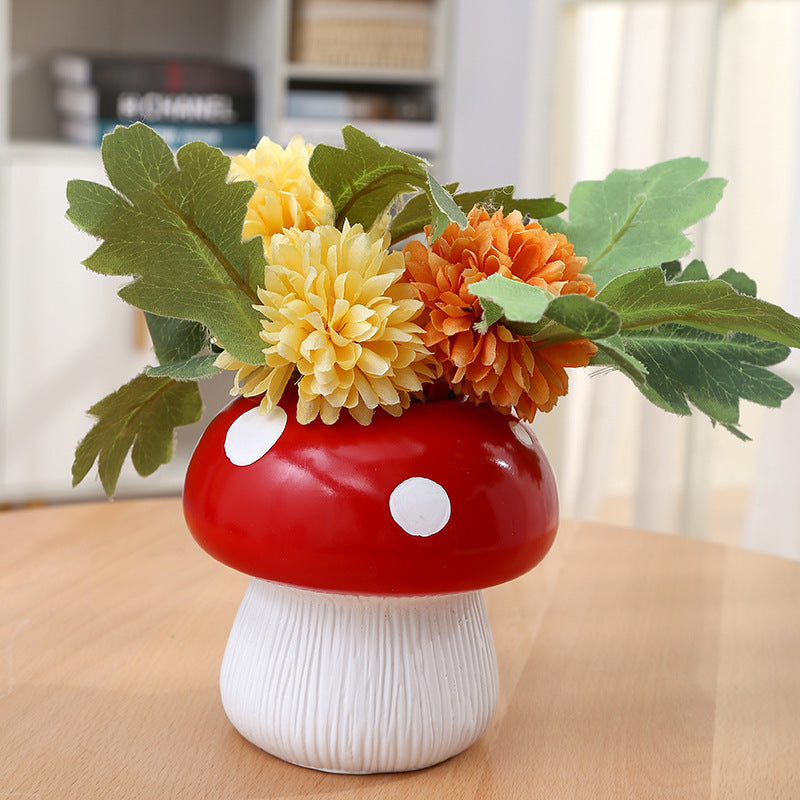 Whimsical Mushroom-Shaped Ceramic Planter
