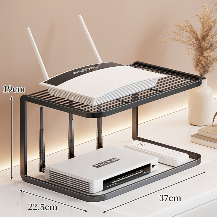 Ventilated Desktop Router and Modem Stand Organizer