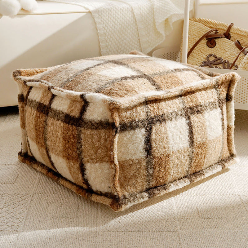 Cozy Plaid Floor Pouf