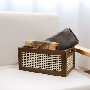 Practical storage basket made of wood