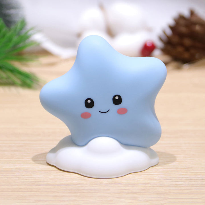 Star-shaped Silicone Touch Night Light with Cloud Base