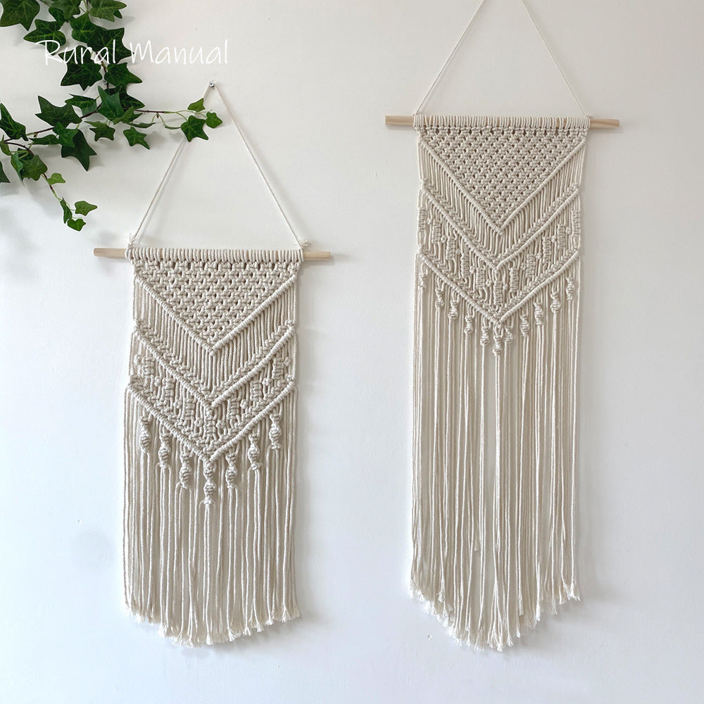 Macrame Wall Tapestry with Detailed Fringe Design