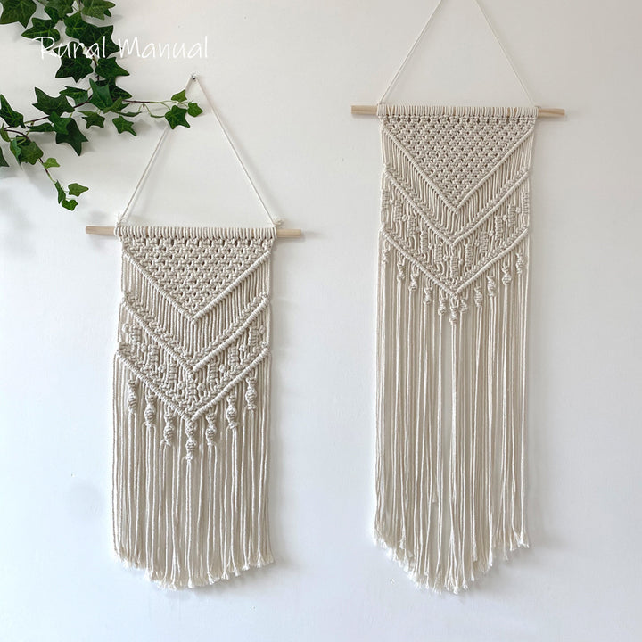 Macrame Wall Tapestry with Detailed Fringe Design