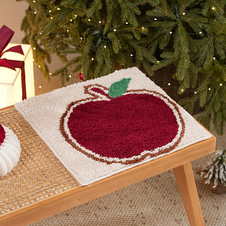 Smaller soft Christmas seat cushion and decoration rug with gingerbread house motif