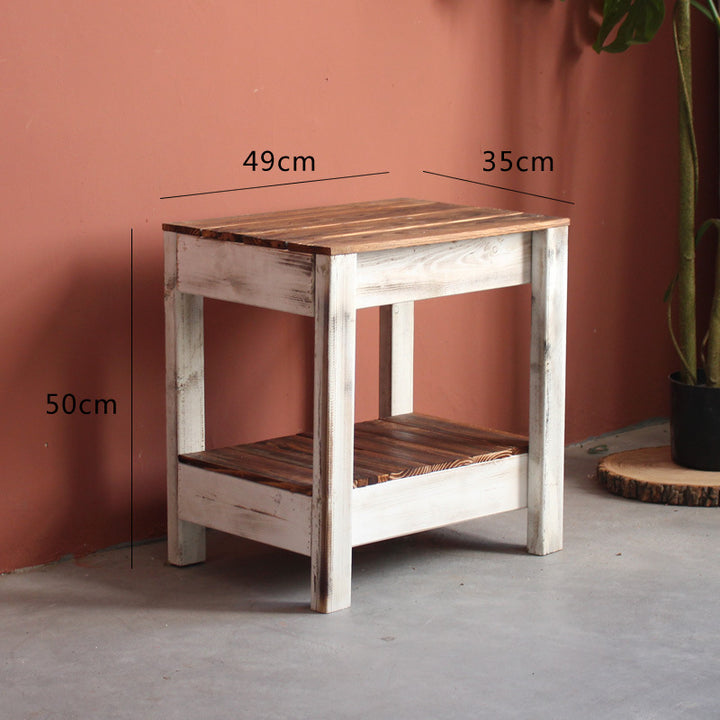 Handmade side table made of solid wood