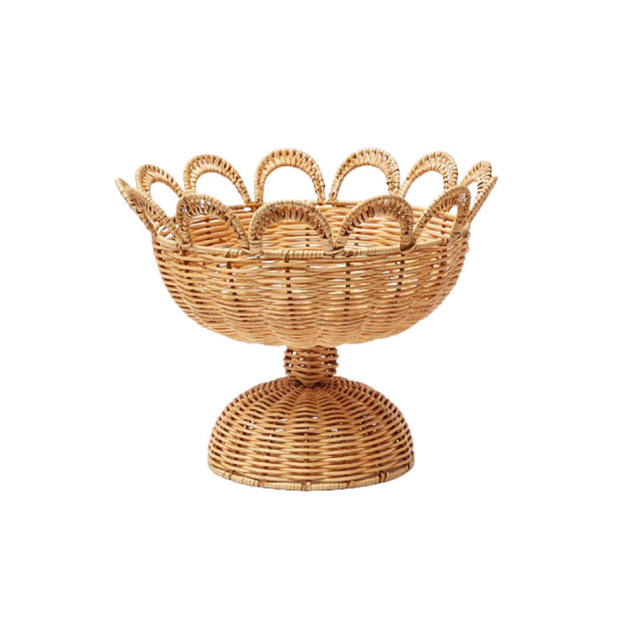 Elegant round decorative basket in floral design