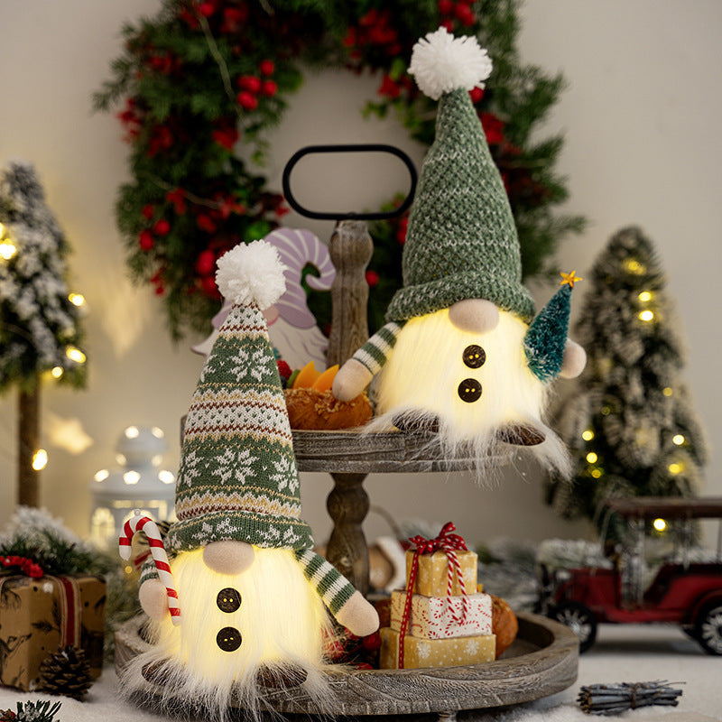 Decorative Christmas gnome with luminous details