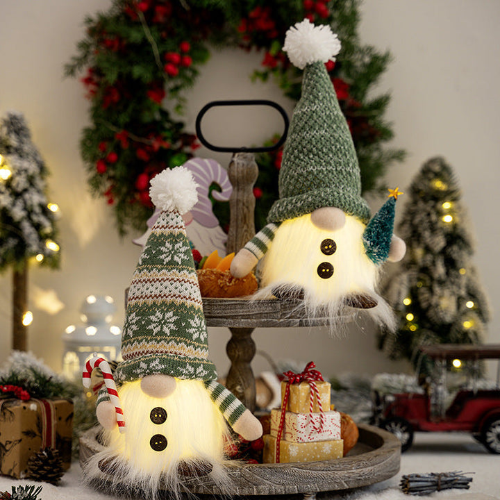 Decorative Christmas gnome with luminous details