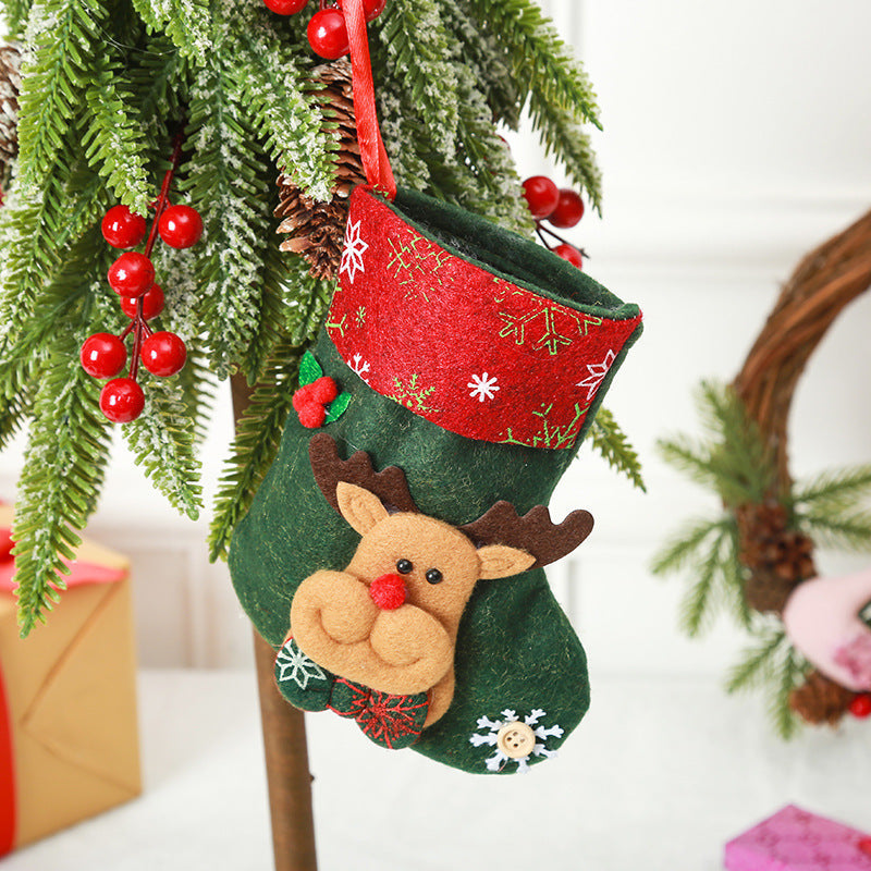 Festive Christmas stocking with reindeer motif