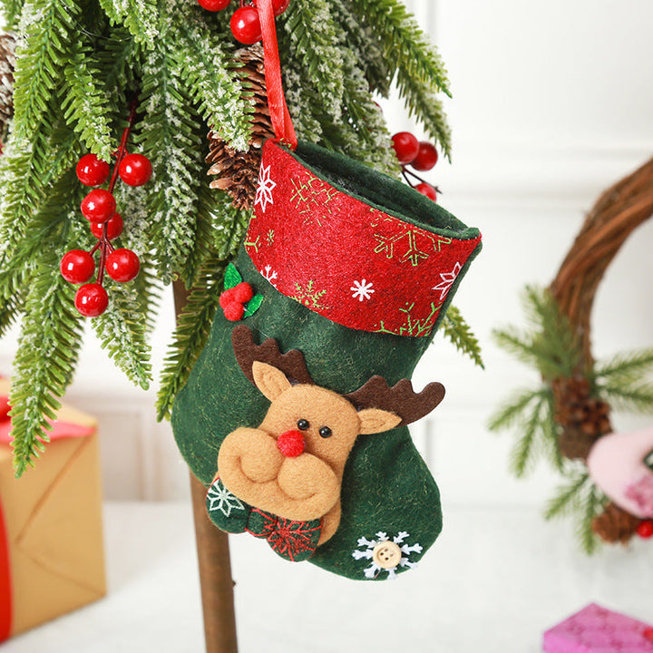 Festive Christmas stocking with reindeer motif