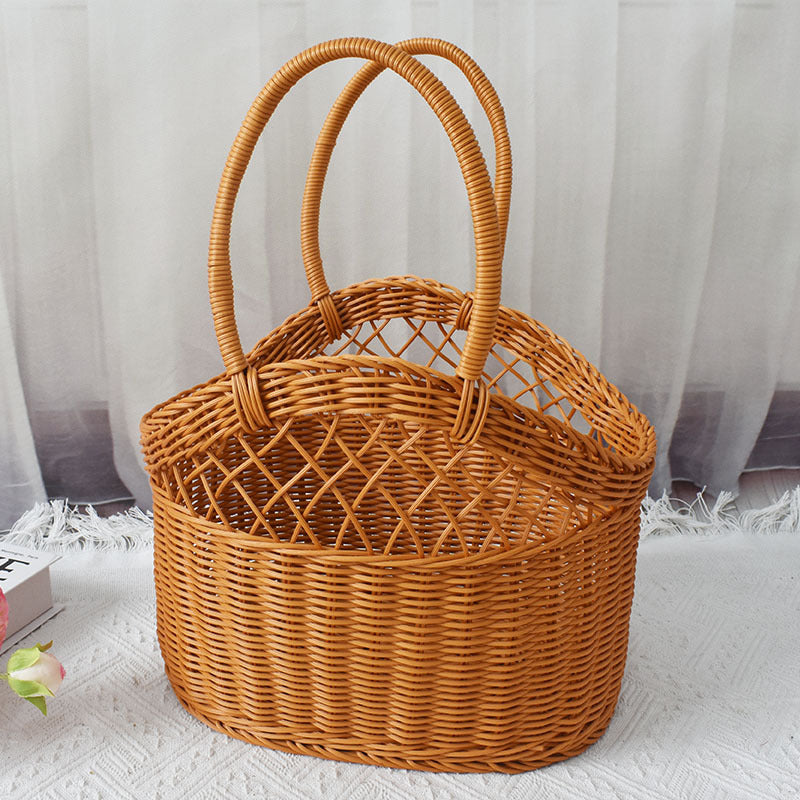 Handwoven Market Tote Basket