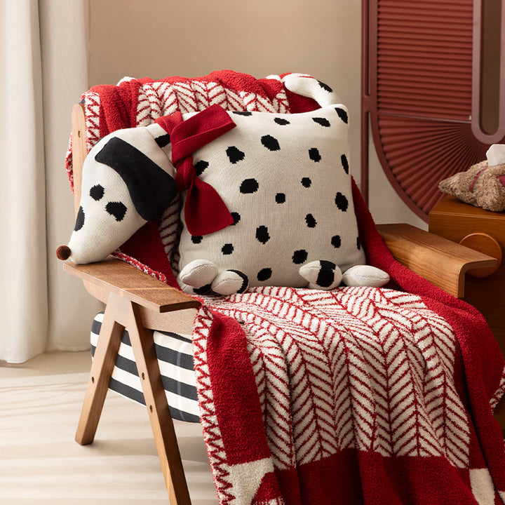 Decorative Dog Cushion Plush Cuddle Pillow with Dots