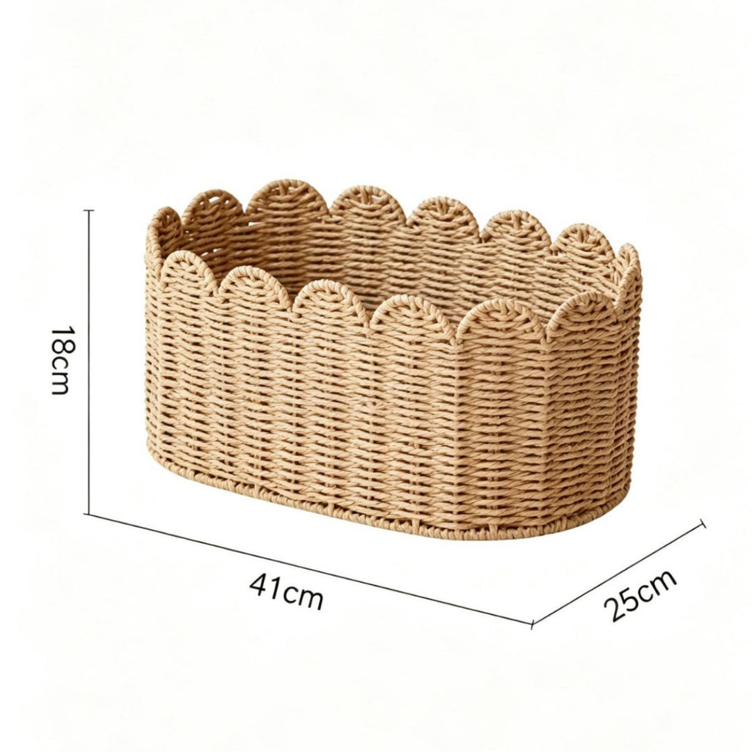 Charming storage basket with ruffle detail