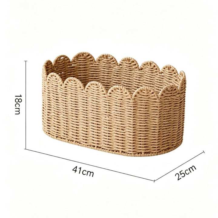 Charming storage basket with ruffle detail