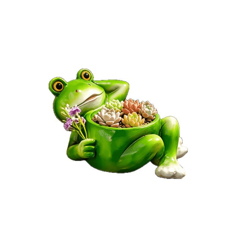 Frog-Shaped Decorative Planter