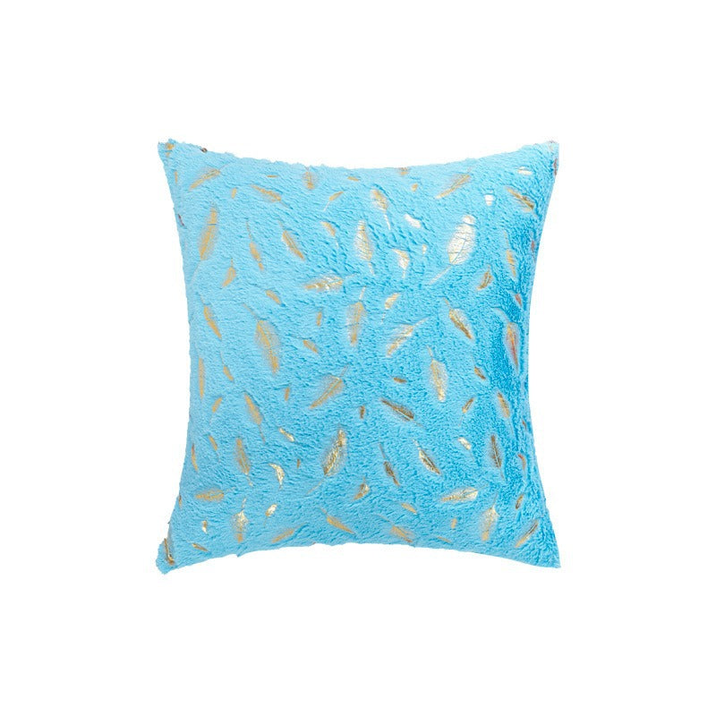 Textured Feather Print Throw Pillow