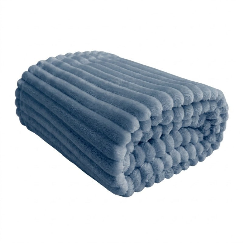 Luxury Ribbed Faux Fur Throw Blanket