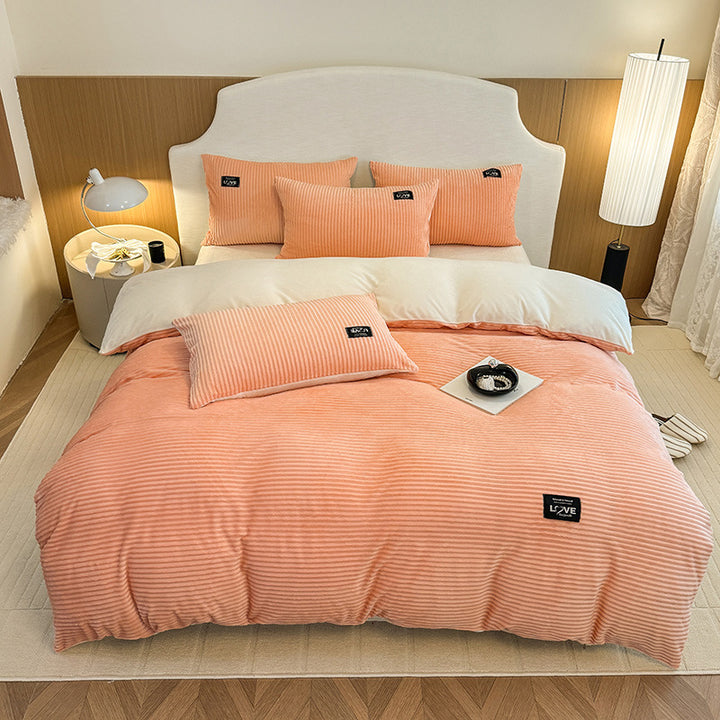 Plush Ribbed Comforter Set