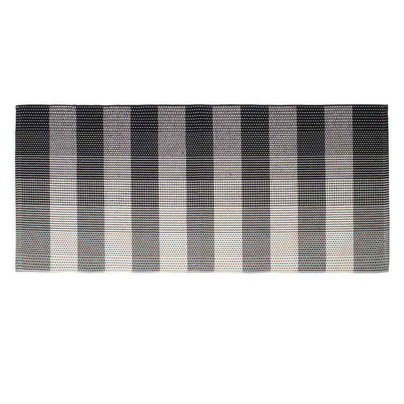 Flat-woven floor rug for bedrooms and living spaces with striped texture and low pile
