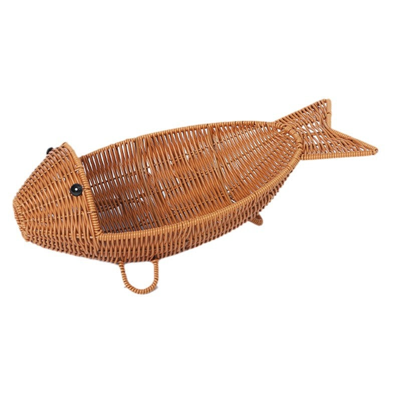 Decorative Woven Fish-Shaped Basket
