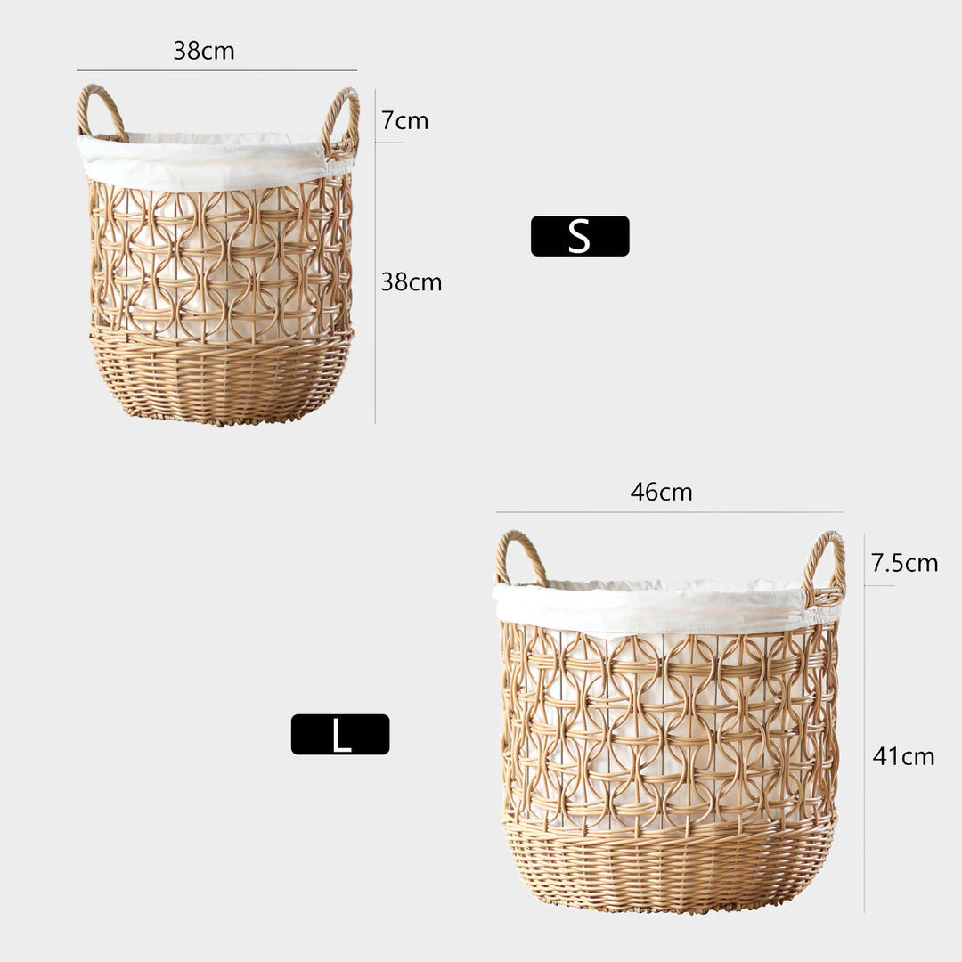 Handwoven storage basket made of natural material
