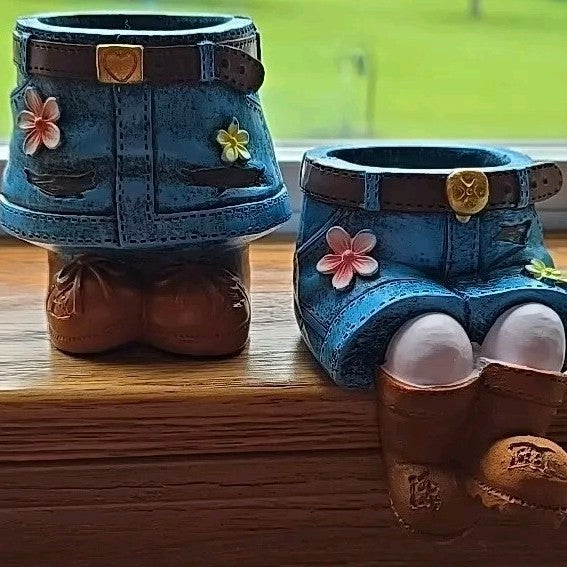 Whimsical Denim Jeans Phone Holder