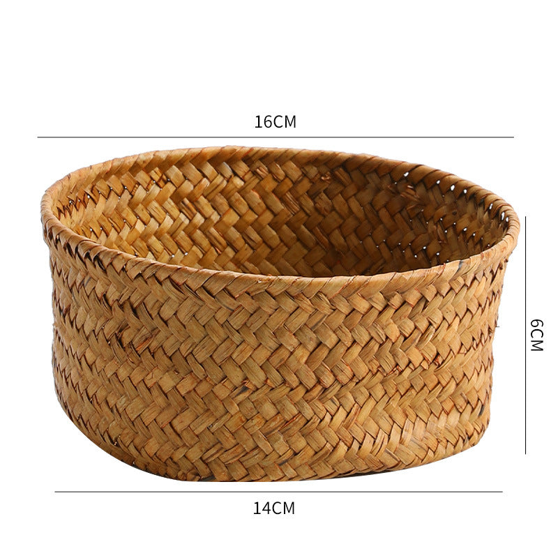 Handwoven Natural Fiber Decorative Storage Basket