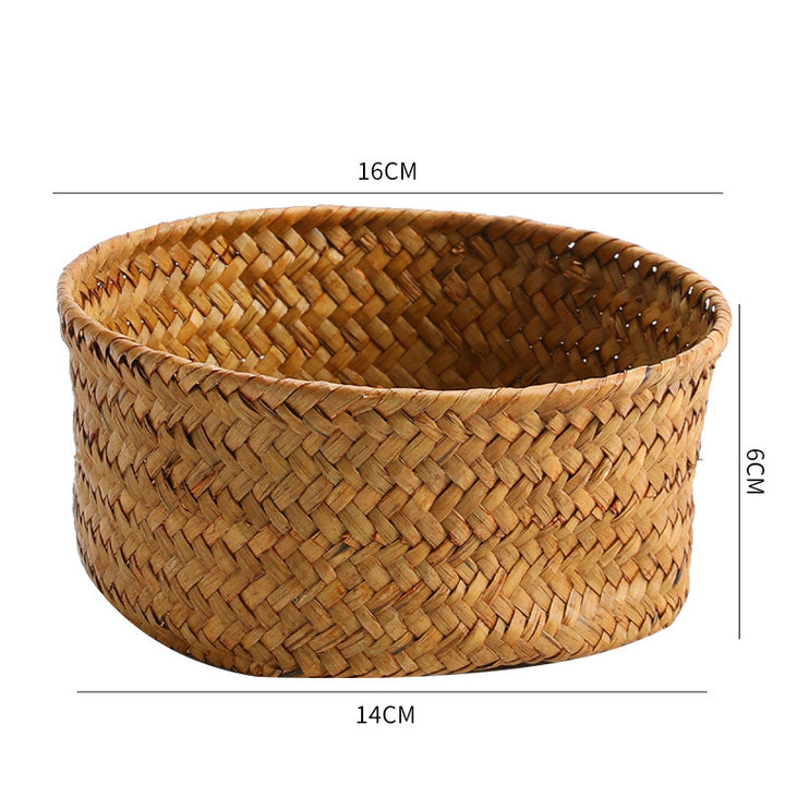 Handwoven Natural Fiber Decorative Storage Basket