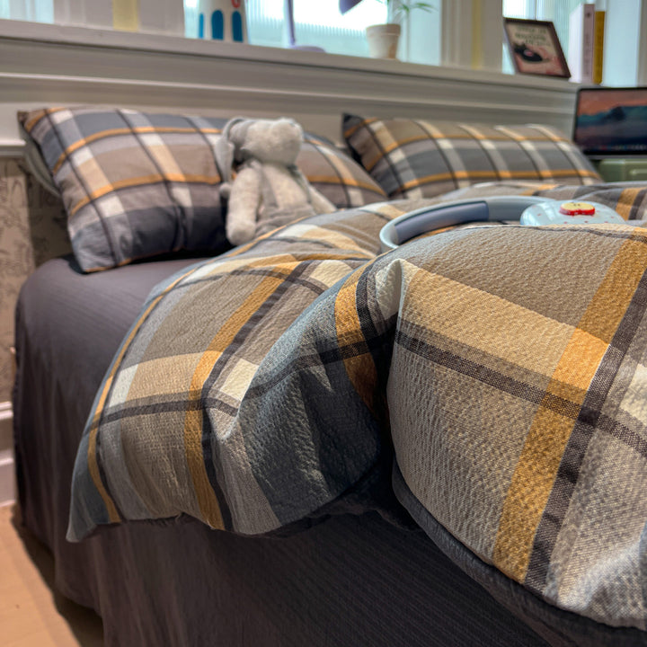 Soft Cotton Checkered Duvet Cover Set