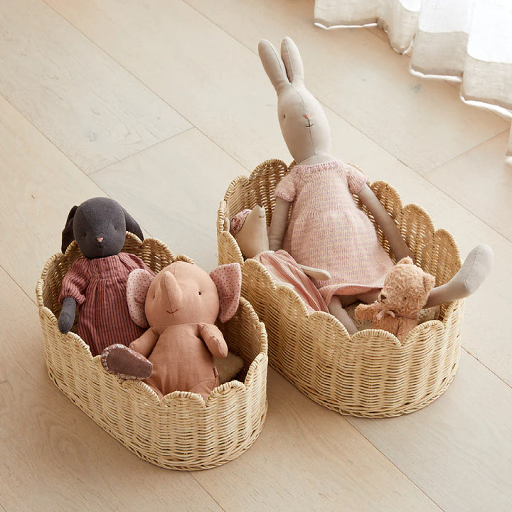 Handmade decorative basket with wavy edge