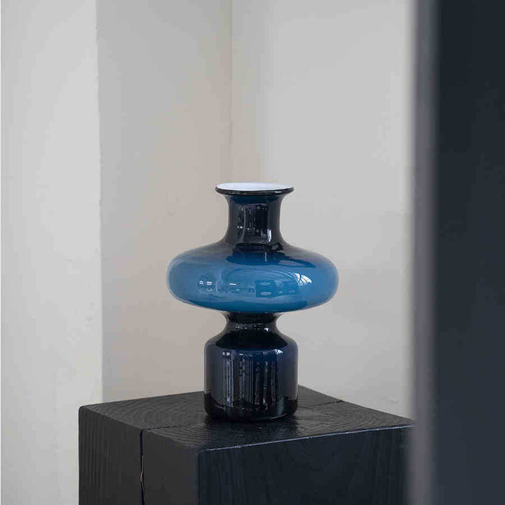 Sculptural Double-Gourd Blown Glass Tabletop Vase
