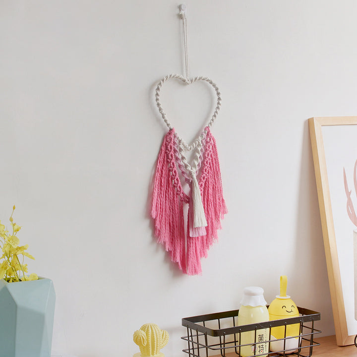 Decorative Macrame Wall Hanging with Heart Design