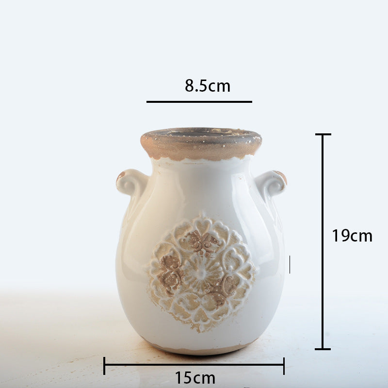 Elegant ceramic vase with decorative pattern