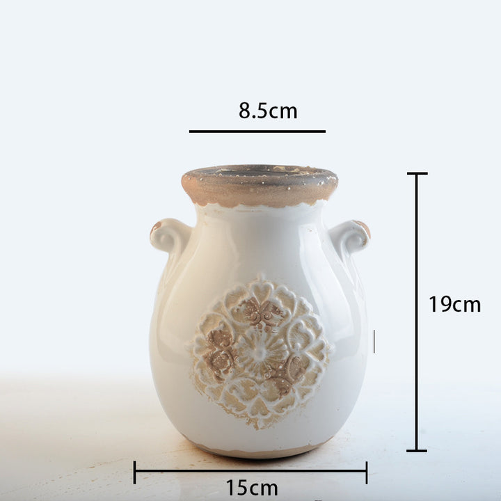 Elegant ceramic vase with decorative pattern