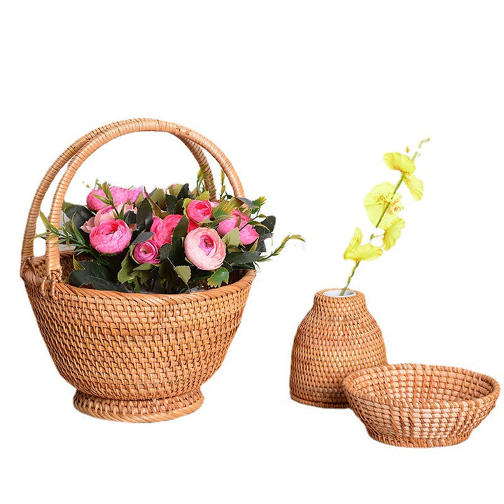 Handcrafted basket with two handles