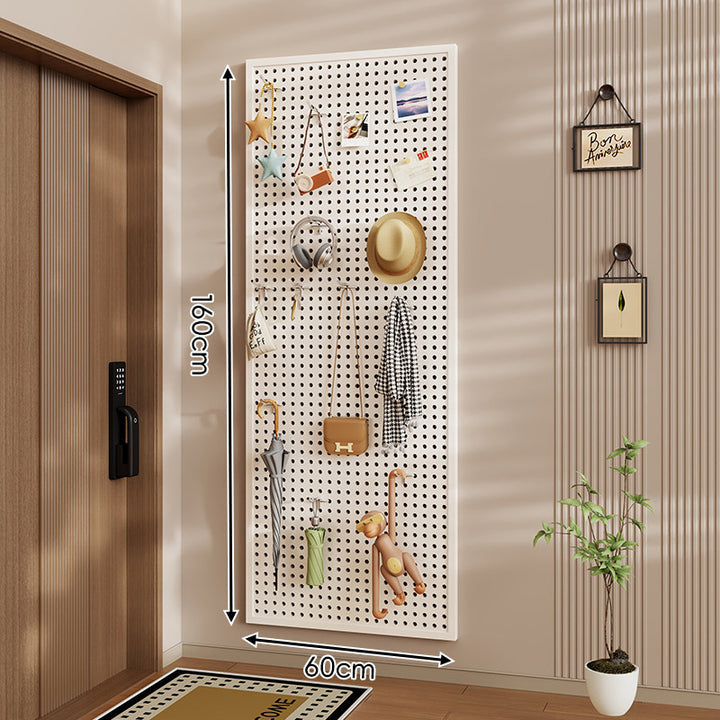 Wall-Mounted Perforated Pegboard Organizer Panel with Metal Frame