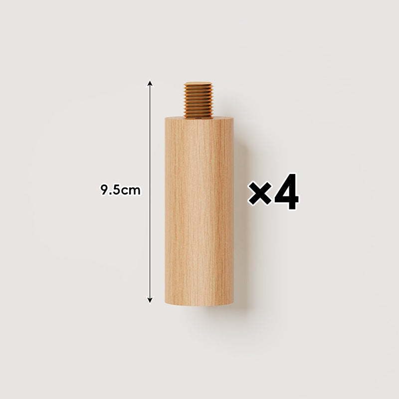 Solid Beech Wood Threaded Round Furniture Legs Set for Sofa Table Cabinet