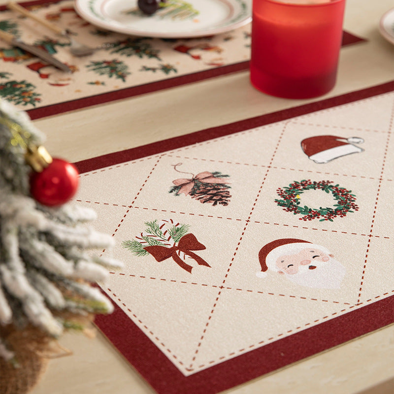 Woven table mat made of cotton blend with illustrative star and palm motif