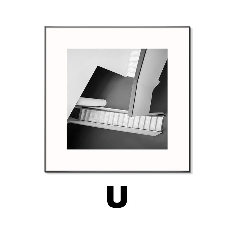 Framed Black and White Architectural Artwork
