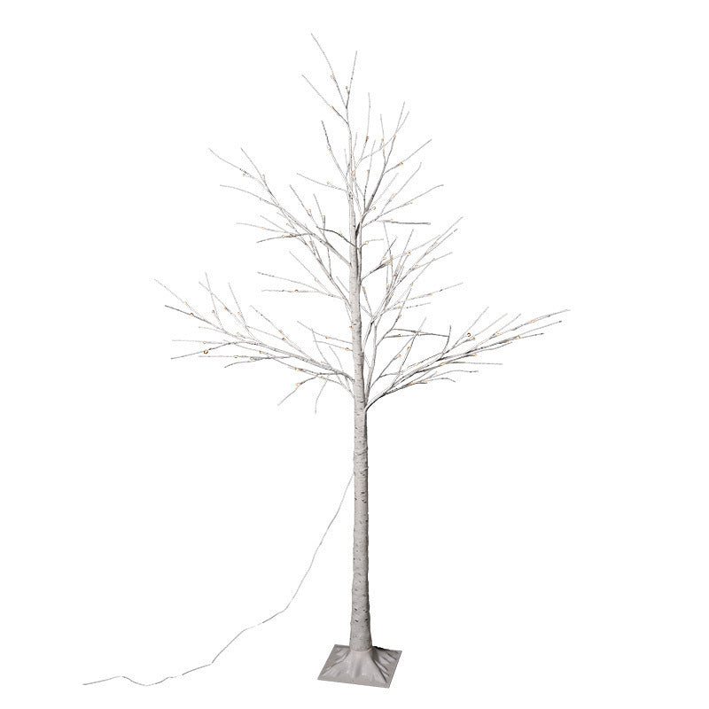 LED birch floor lamp with warm fairy lights and flexible branch arms