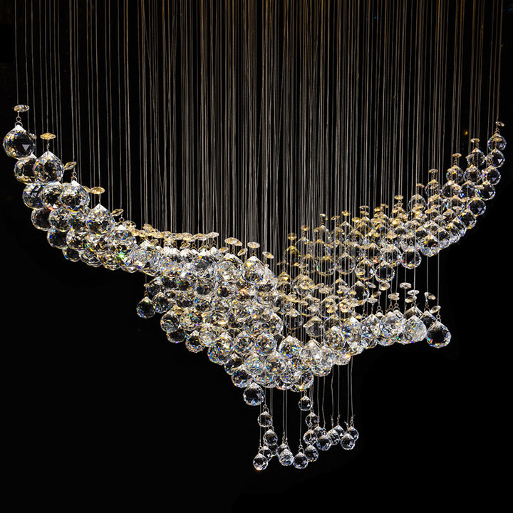 Crystal chandelier with hanging beads