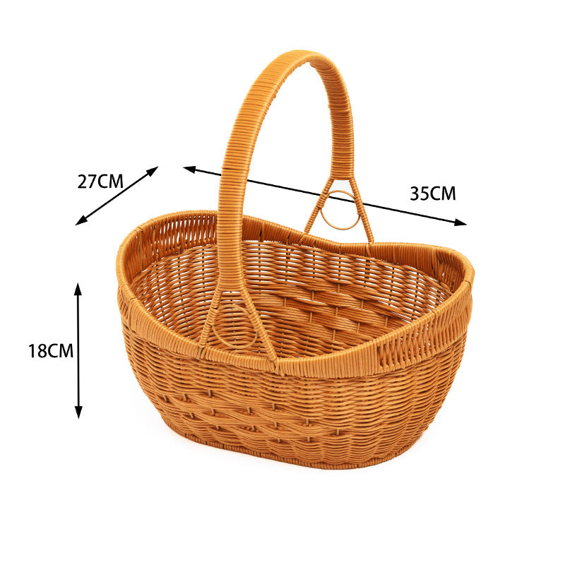 Woven Rattan Utility Basket