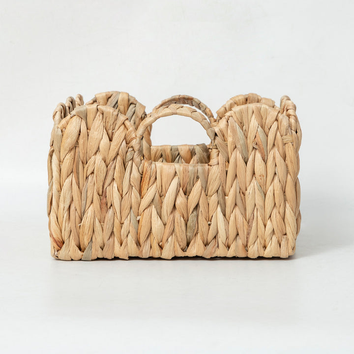 Braided storage basket with high sides