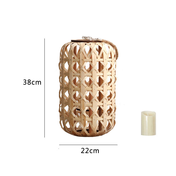 Elegant lantern made of handwoven natural material